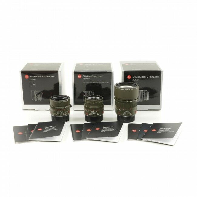 Leica 28mm + 50mm + 90mm Summicron-M Safari Lens Set + Box