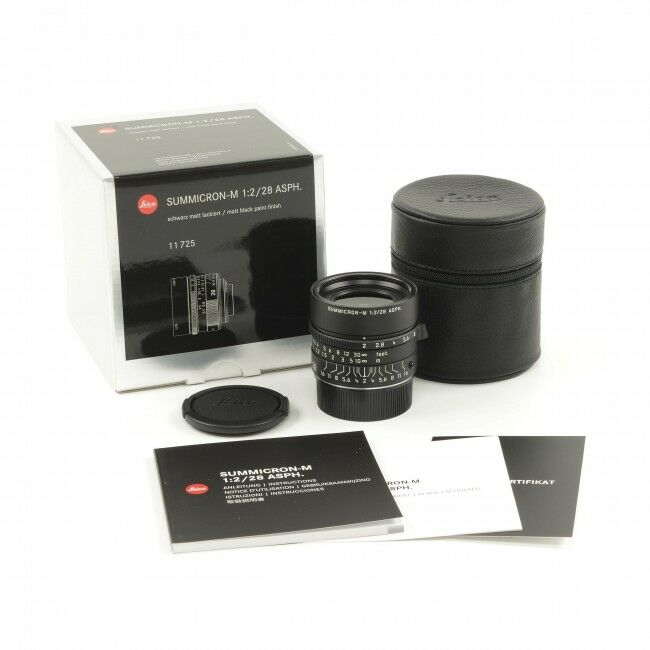 Leica 28mm f2 Summicron Matt Black Paint + Box