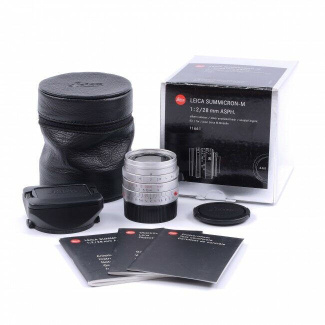 Leica 28mm f2 Summicron-M ASPH Silver 6-Bit + Box